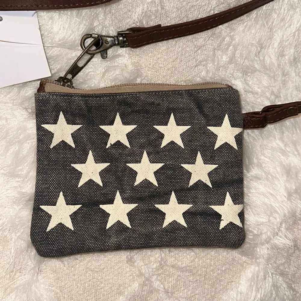 Primitives by Kathy Distressed Stars & Stripes Wristlet Set of 2 Travel Bags
